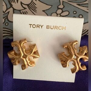 Tory Burch Gold Logo Stud Earrings